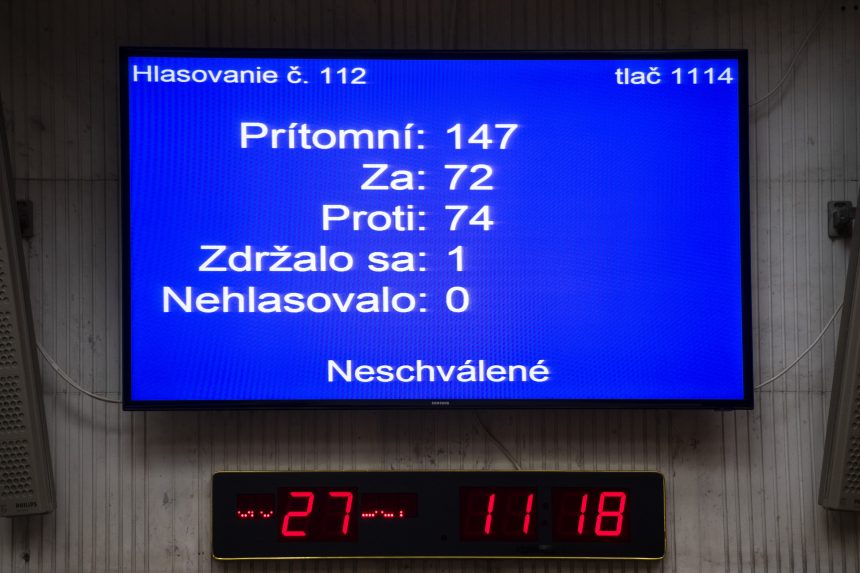 A parlament nem szavazta meg az SaS által beterjesztett ügyészek jogköreinek változásáról szóló törvénymódosító javaslatot