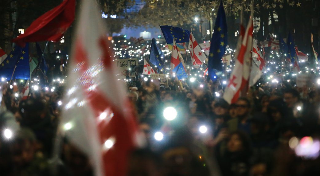 Európa-párti tüntetések Tbilisziben
