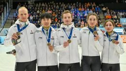 Rövidpályás gyorskorcsolya-Eb: bronzérmes a magyar vegyes váltó