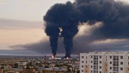 Tűz egy orosz olajraktárban a Krím-félszigeten